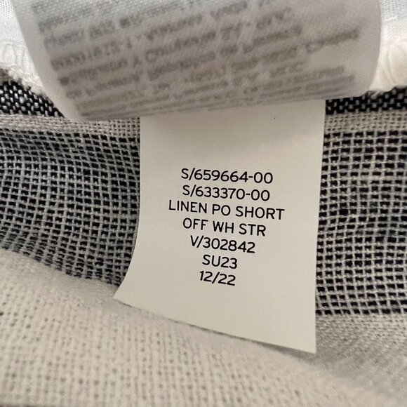 GAP 4" Pull On Striped Linen Blend Shorts With Pockets Drawstring Large - Picture 8 of 15